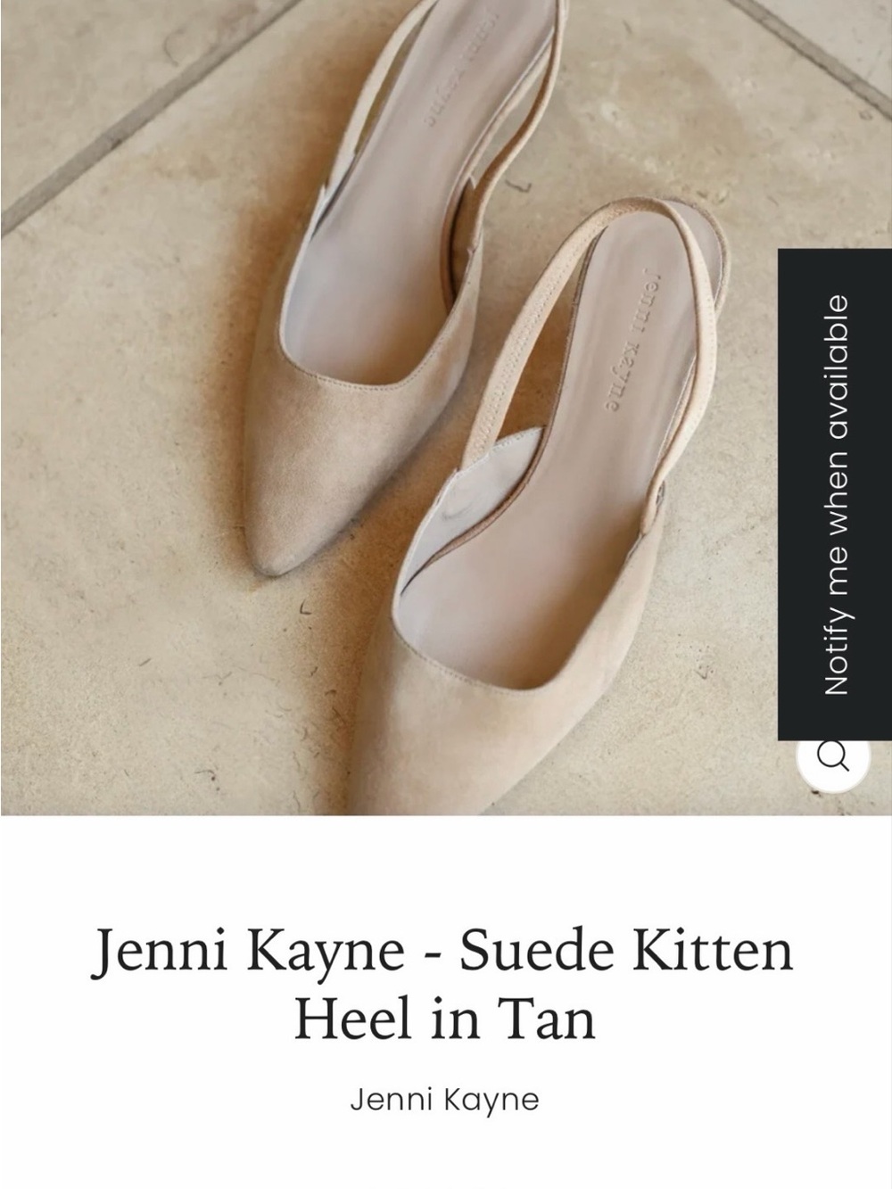 Jenni Kayne Pointed Suede Slingback Pumps — cream